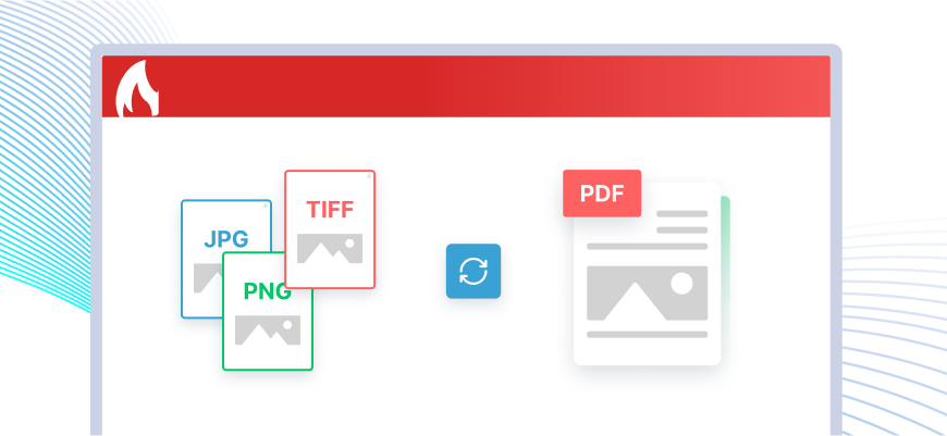 Multiple image file formats are easily converted into a PDF document.